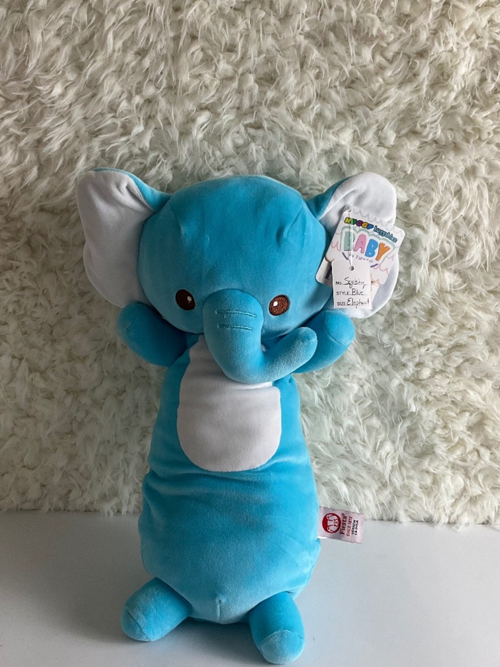 HUGGY HUGGABLES FIESTA BLUE ELEPHANT PLUSHIE/STUFFED ANIMAL~NEW!